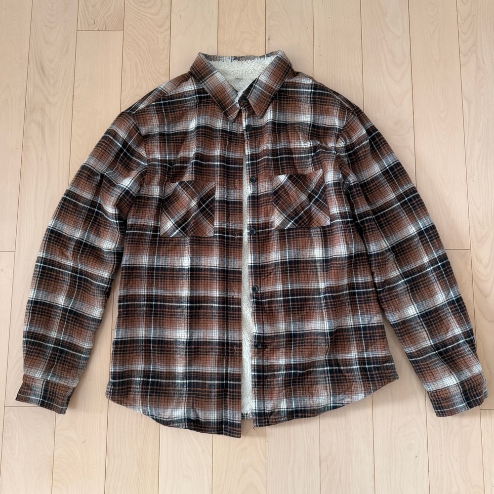 Brown Plaid Fur Lined Shacket